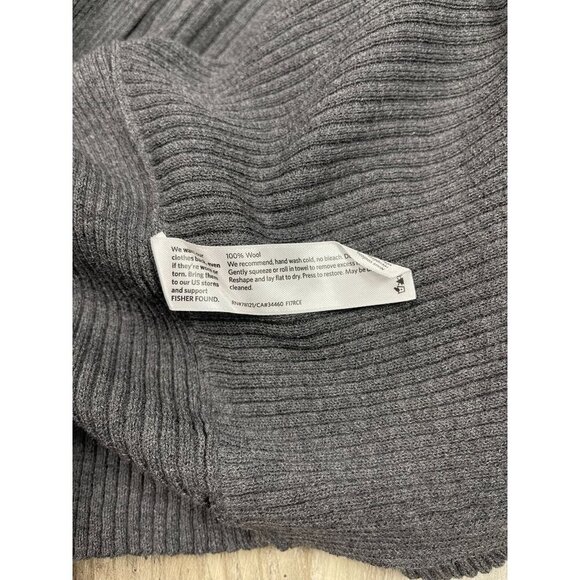 NWOT Eileen Fisher Bark Ribbed 100% Wool Cardigan Sweater XL Angle Front  Gray - Picture 6 of 8